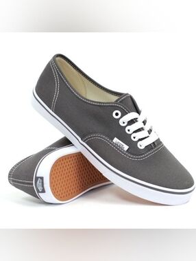 Vans Lo Pro Pewter And White Sneakers